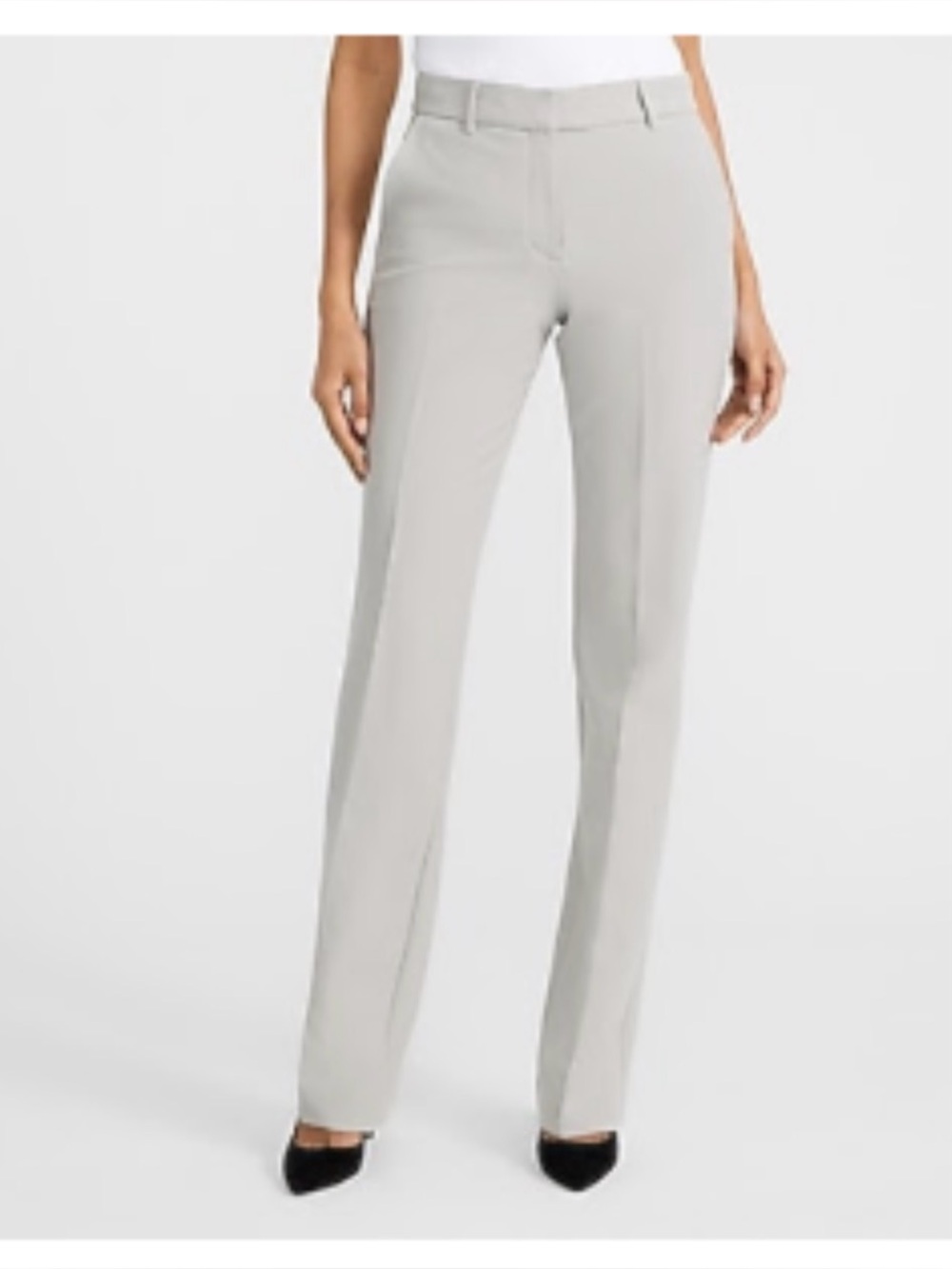 Express Wide-Leg Pants in Light Gray
